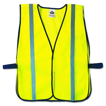 GloWear 8020HL Safety Vest, Polyester Mesh, Hook Closure, One Size Fit All, Lime