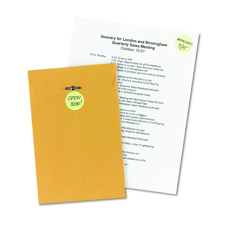 Printable Self-Adhesive Removable Color-Coding Labels, 1.25" dia, Neon Yellow, 8/Sheet, 50 Sheets/Pack, (5499)