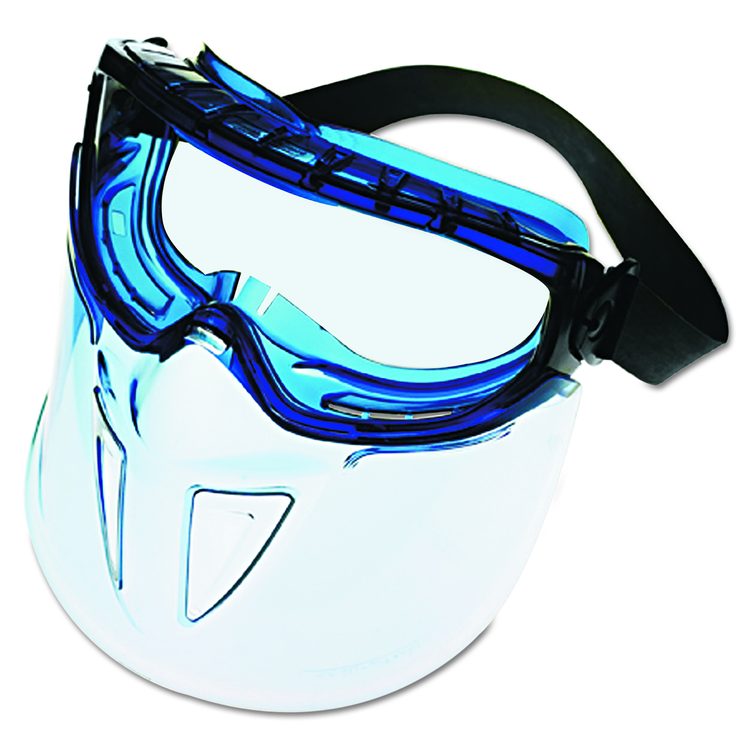 V90 Series Face Shield, Blue Frame, Clear Lens
