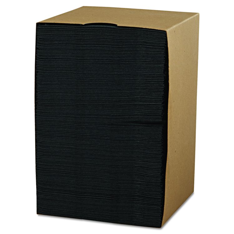 Embossed Beverage Napkins, 2-Ply, 9.5 x 9.5, Black, 1,000/Carton