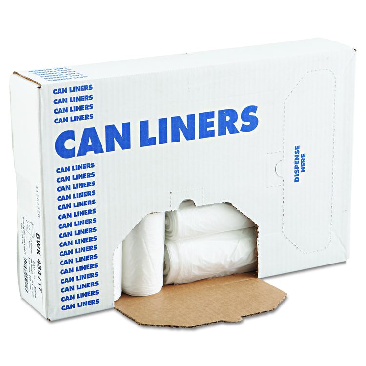High-Density Can Liners with AccuFit Sizing, 23 gal, 14 mic, 29" x 45", Natural, 25 Bags/Roll, 10 Rolls/Carton
