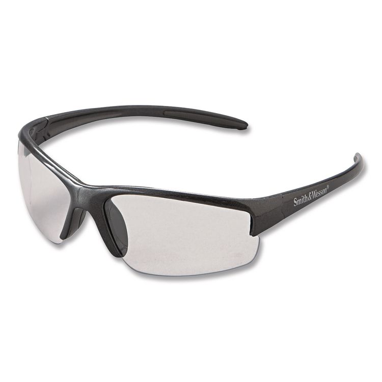 Equalizer Safety Glasses, Gunmetal Half Frame, Clear Dual Lens