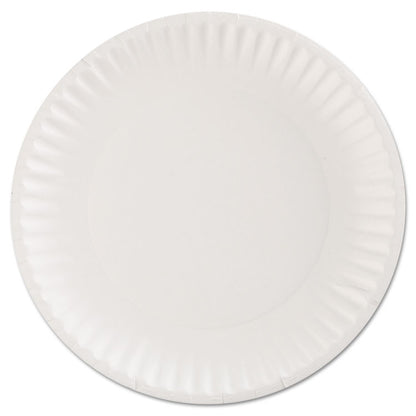 Paper Plates, 9" dia, White, 100/Pack, 12 Packs/Carton