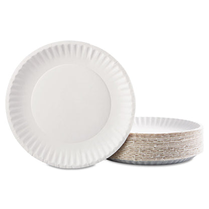 Paper Plates, 9" dia, White, 100/Pack, 12 Packs/Carton