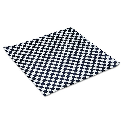 Grease-Resistant Paper Wraps and Liners, 12" x 12", Black Check, 1000/Box, 5 Boxes/Carton
