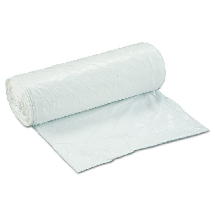 Low-Density Commercial Can Liners, 30 gal, 0.8 mil, 30" x 36", White, Interleaved Roll, 25 Bags/Roll, 8 Rolls/Carton