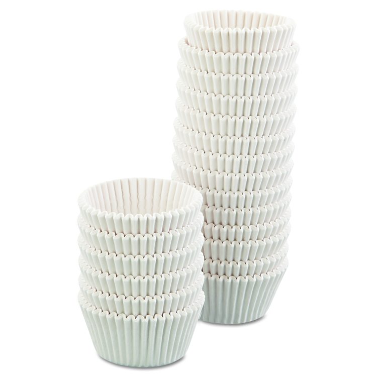 Fluted Bake Cups, 4.5" Diameter x 1.25" h, White, Paper, 500/Pack, 20 Packs/Carton