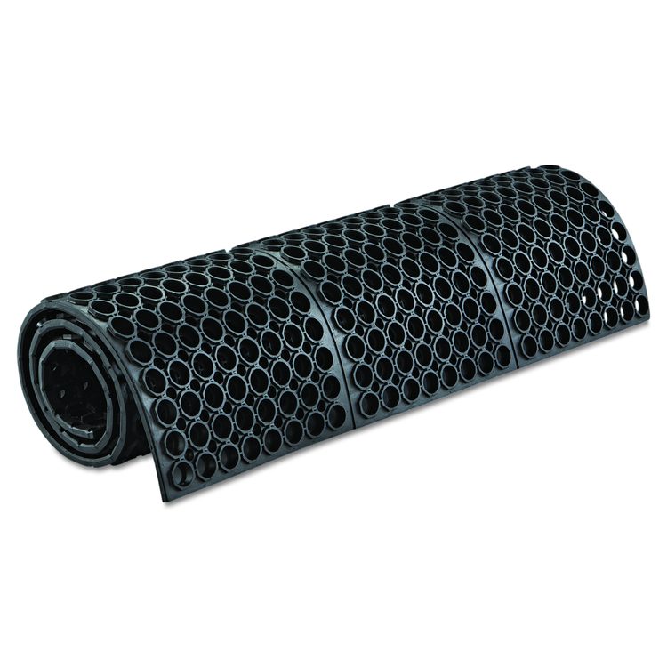 Safewalk Heavy-Duty Anti-Fatigue Drainage Mat, 0.88" Thick, 36" x 60", Black Raised Rib Perforated Surface