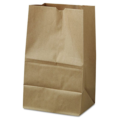 Grocery Paper Bags, 20# Squat Size, 40# Basis Weight, 8.13" x 5.88" x 12.5", Kraft, 500/Bundle