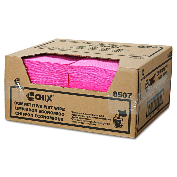 Wet Wipes, Diamond-Pattern Design, 11.5 x 24, White/Pink, 200/Carton