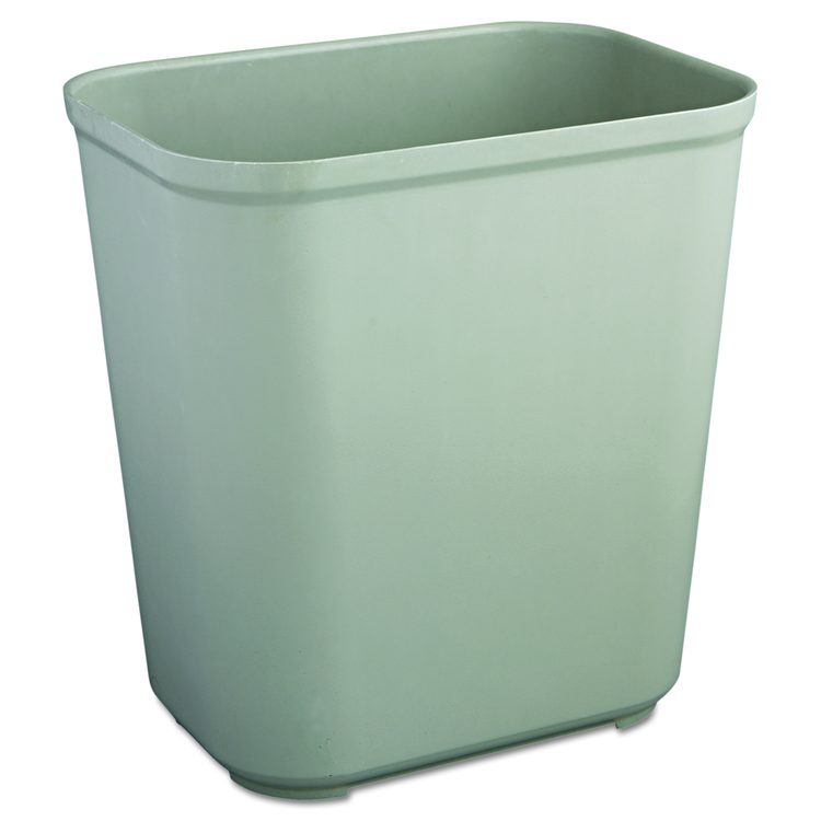 Fire Resistant Wastebasket, 7 gal, Fiberglass, Gray