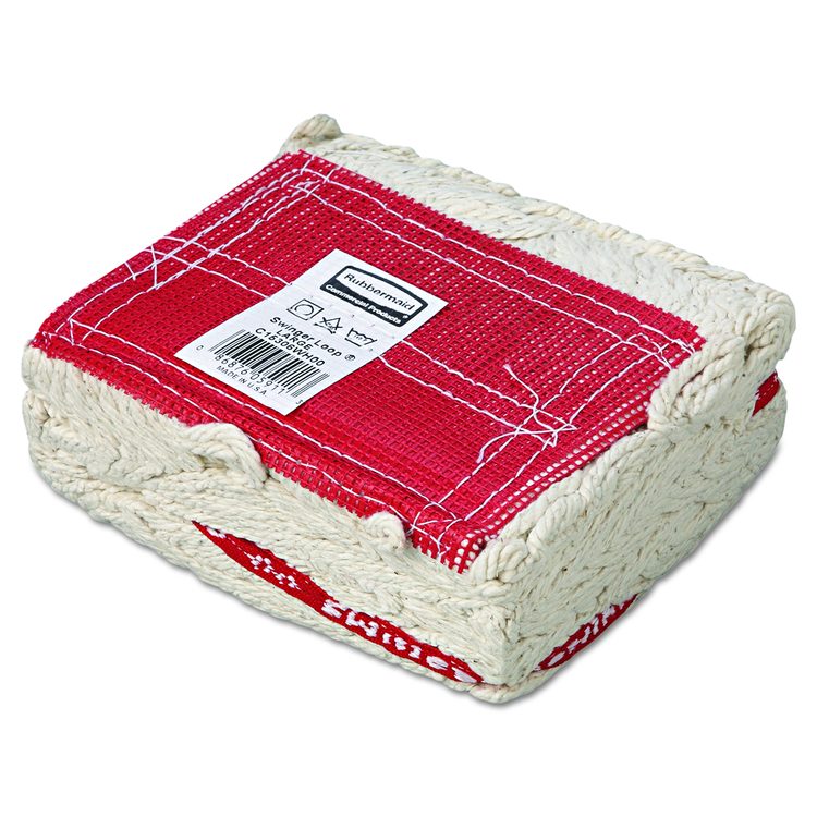 Swinger Loop Wet Mop Head, Large, Cotton/Synthetic, White, 6/Carton