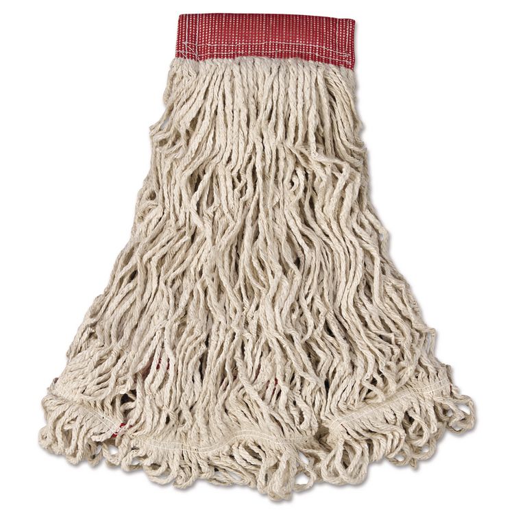 Swinger Loop Wet Mop Head, Large, Cotton/Synthetic, White, 6/Carton
