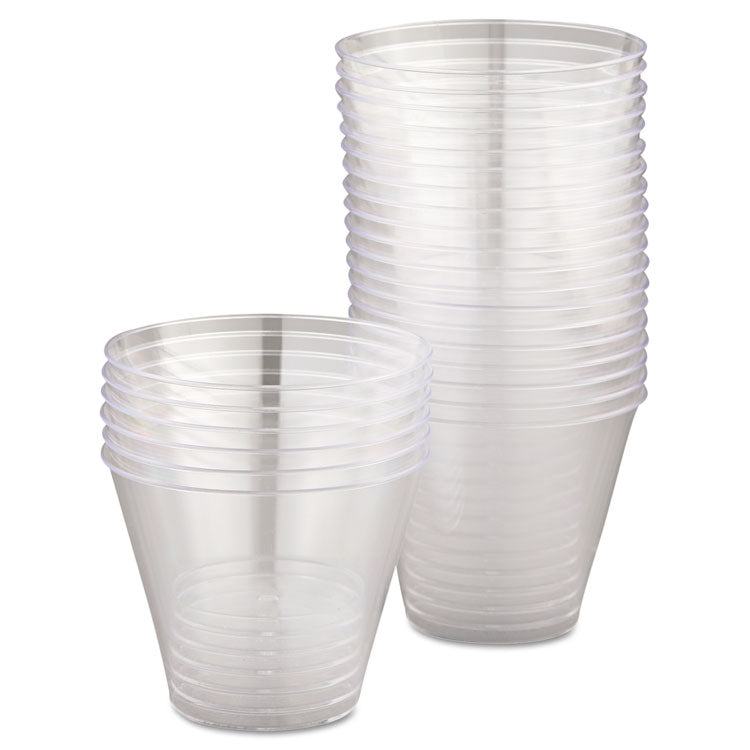 Comet Smooth Wall Tumblers, Squat, 9 oz, Plastic, Clear, 25/Pack, 20 Packs/Carton