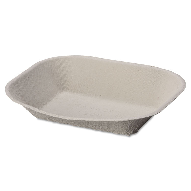 Savaday Molded Fiber Food Tray, 7 x 9, Beige, Paper, 250/Bag, 500/Carton