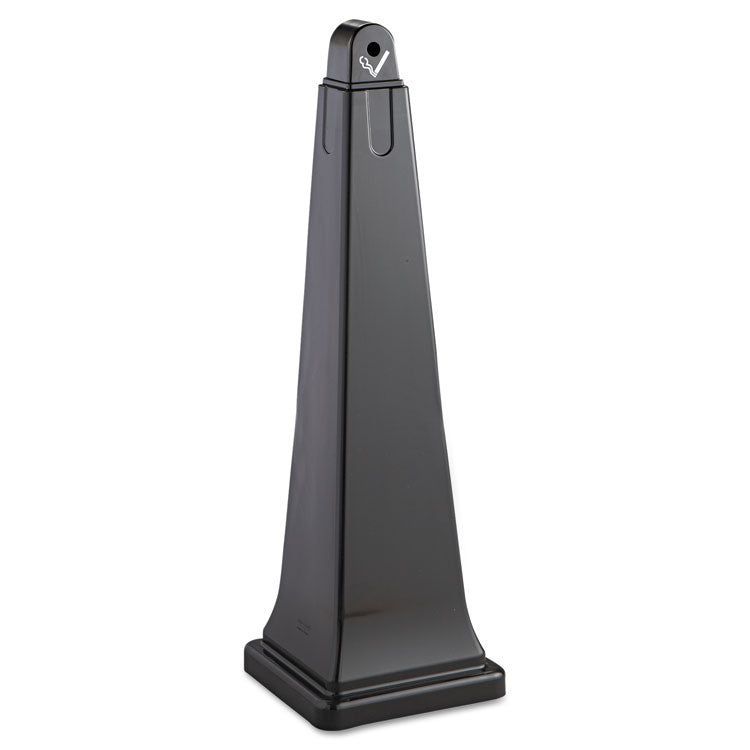 GroundsKeeper Cigarette Waste Collector, Pyramid, 1 gal, 12.25 x 39.75,  Black