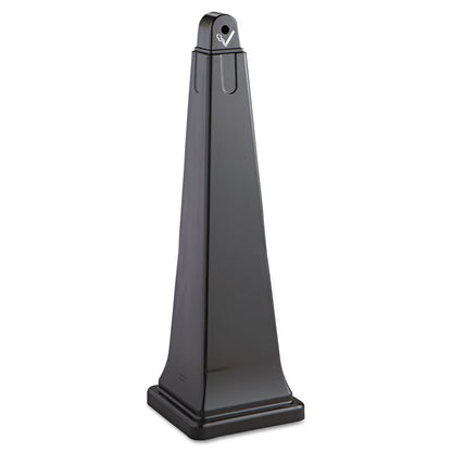 GroundsKeeper Cigarette Waste Collector, Pyramid, 1 gal, 12.25 x 39.75,  Black