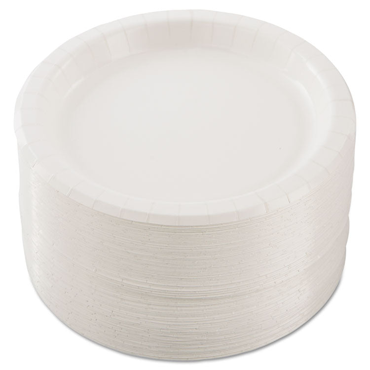Bare Eco-Forward Clay-Coated Paper Dinnerware, ProPlanet Seal, Mediumweight, Plate, 8.5" dia, White, 125/Pack, 4 Packs/Carton