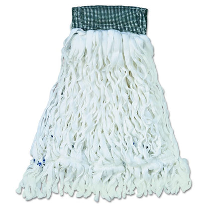 Clean Room Maintenance Mop Head, Rayon, Loop-End, Medium, White, 12/Carton