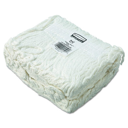 Non-Launderable Economy Cut-End Rayon Mop Head, 24 oz, 1" Band, White, 12/Carton