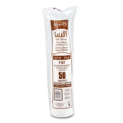 High-Impact Polystyrene Cold Cups, 16 oz, Plastic, Translucent, 50/Sleeve, 20 Sleeves/Carton