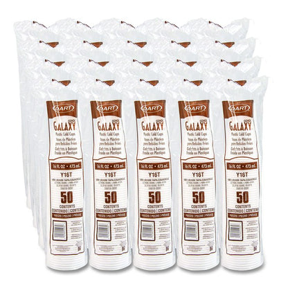 High-Impact Polystyrene Cold Cups, 16 oz, Plastic, Translucent, 50/Sleeve, 20 Sleeves/Carton