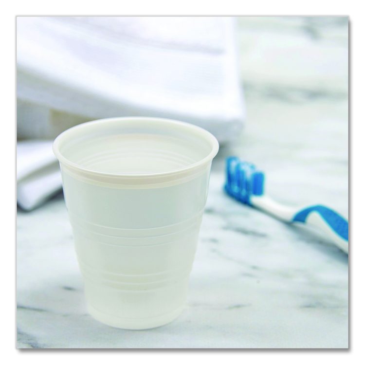 High-Impact Polystyrene Cold Cups, 5 oz, Plastic, Translucent, 100/Sleeve, 25 Sleeves/Carton