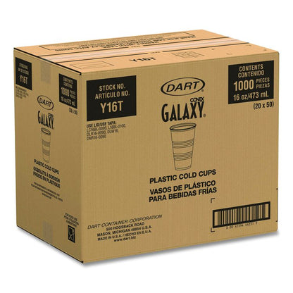 High-Impact Polystyrene Cold Cups, 16 oz, Plastic, Translucent, 50/Sleeve, 20 Sleeves/Carton