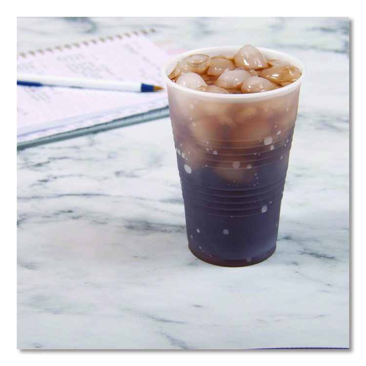 High-Impact Polystyrene Cold Cups, 16 oz, Plastic, Translucent, 50/Sleeve, 20 Sleeves/Carton