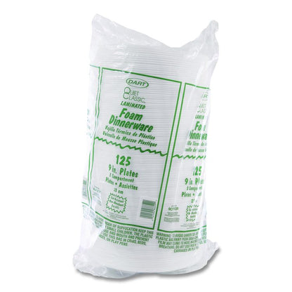 Concorde Foam Plate, 3-Compartment Plate, 9" dia, White, 125/Pack, 4 Packs/Carton
