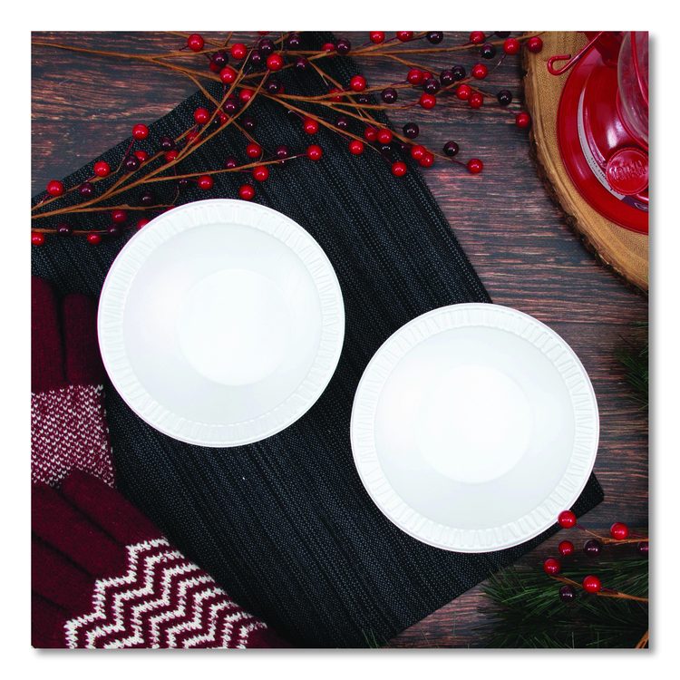 Quiet Classic Laminated Foam Dinnerware Bowls, 10 to 12 oz, White, 125/Pack, 8 Packs/Carton