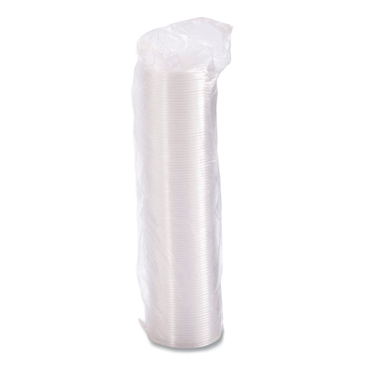 Non-Vented Cup Lids, Fits 10 oz to 14 oz Hot Cups/6 oz to 8 oz Food Containers/6 oz Bowls, Plastic, Clear, 1,000/Carton