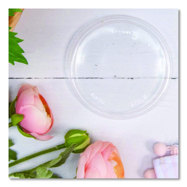 Non-Vented Cup Lids, Fits 10 oz to 14 oz Hot Cups/6 oz to 8 oz Food Containers/6 oz Bowls, Plastic, Clear, 1,000/Carton