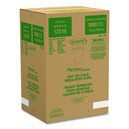 Cafe G Foam Hot/Cold Cups, 12 oz, Brown/Red/White, 1,000/Carton