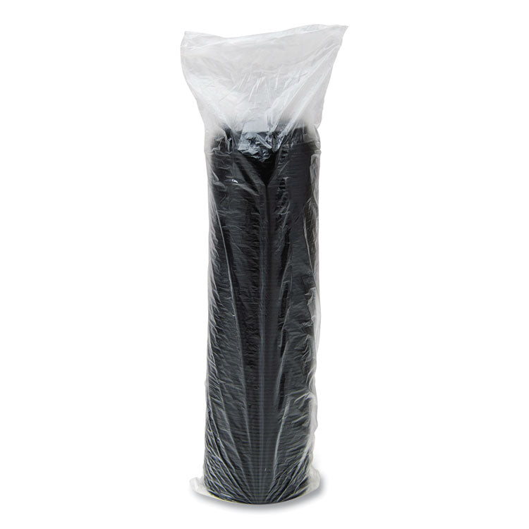 Cappuccino Dome Sipper Lids, Fits 12 oz to 24 oz Hot Cups, Plastic, Black, 100/Pack, 10 Packs/Carton