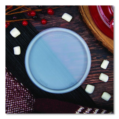 Non-Vented Cup Lids, Fits 5 oz to 16 oz Food Containers/30 oz to 32 oz Hot Cups, Plastic, Translucent, 100/Pack, 10 Packs/CT