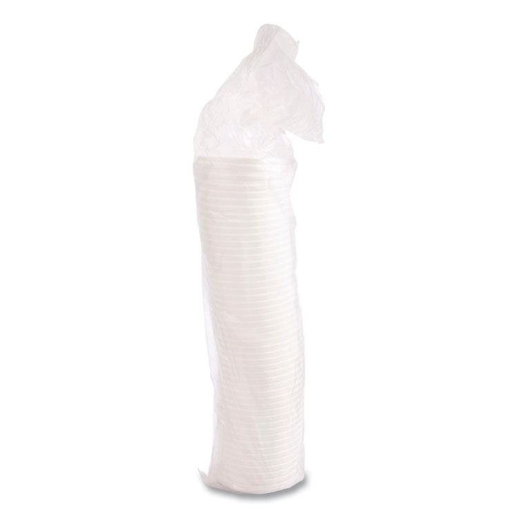 Vented Foam Lids, 8 oz to 60 oz Hot Cups, White, 50/Pack, 10 Packs/Carton