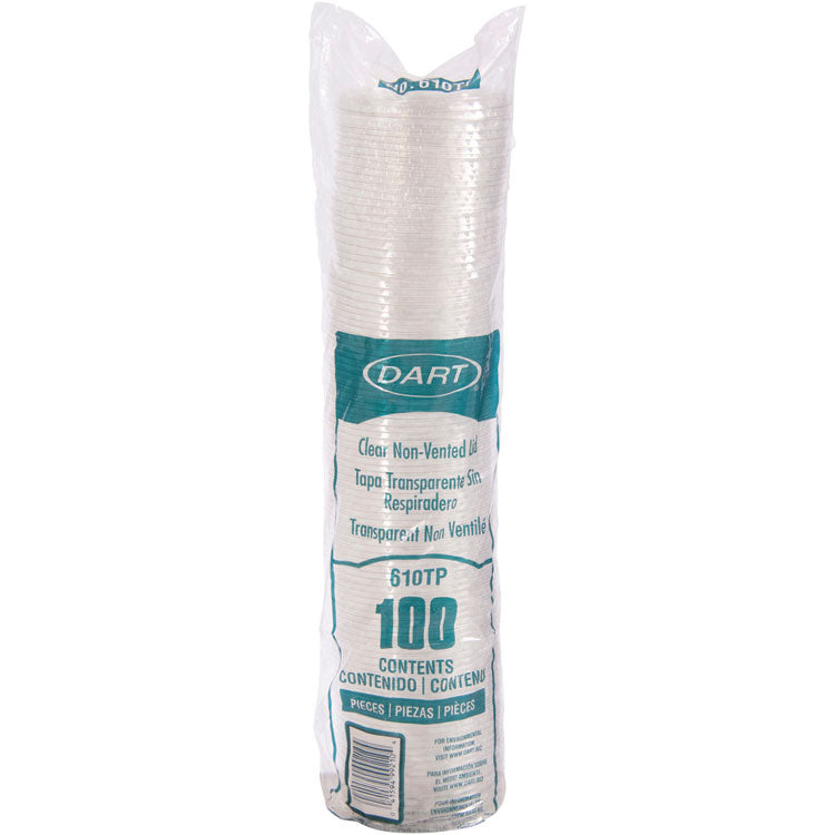 Plastic Flat Cold Cup Lid, No Straw Slot, Fits 9 oz to 10 oz Cold Cups, Plastic, Clear, 1,000/Carton