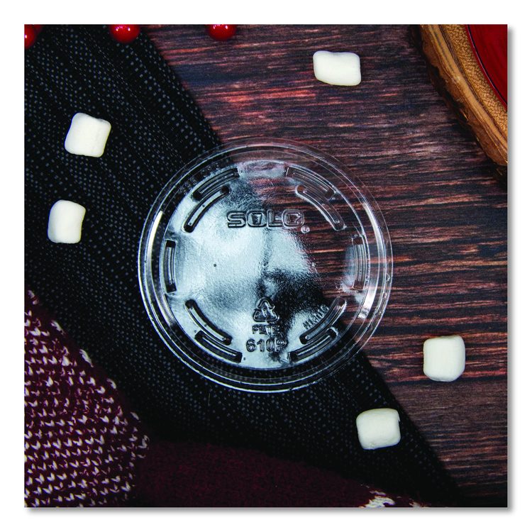 Plastic Flat Cold Cup Lid, No Straw Slot, Fits 9 oz to 10 oz Cold Cups, Plastic, Clear, 1,000/Carton