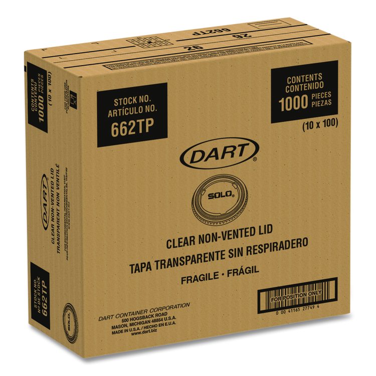 Non-Vented Cup Lids, Fits 9 oz to 22 oz Cold Cups, Plastic, Clear, 1,000/Carton