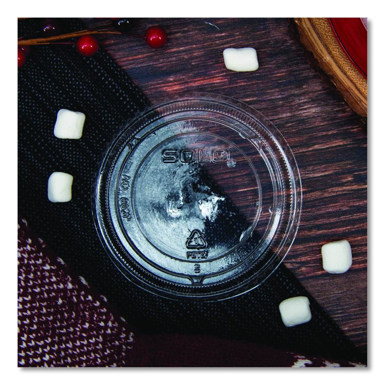 Straw-Slot Cold Cup Lids, Fits 9 oz to 20 oz Cold Cups, Plastic, Clear, 100/Pack
