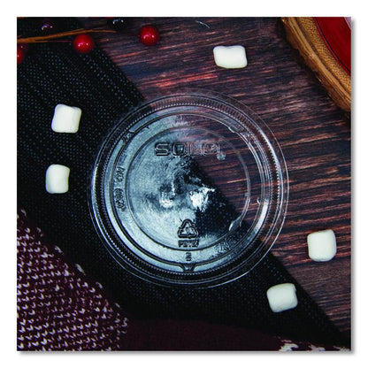 Straw-Slot Cold Cup Lids, Fits 9 oz to 20 oz Cold Cups, Plastic, Clear, 100/Pack