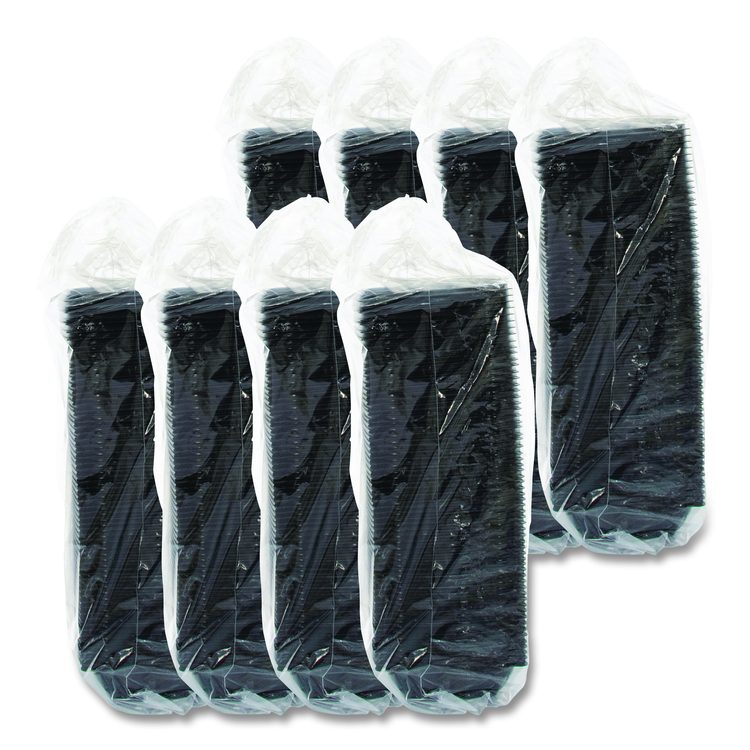 PresentaBowls Pro Black Square Bowls, 8 oz, 5 x 5 x 1.5, Plastic, 63/Bag, 8 Bags/Carton