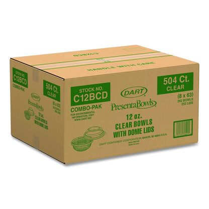 PresentaBowls Clear Bowls, 12 oz, Plastic, 504/Carton