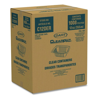 ClearPac Containers, 12 oz, 4.9 x 5.9 x 2, Clear, Plastic, 63/Pack, 16 Packs/Carton