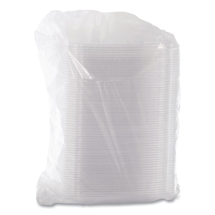 ClearPac Clear Container Lids, Dome, 6.5 x 7.5, Clear, Plastic, 63/Pack, 8 Packs/Carton