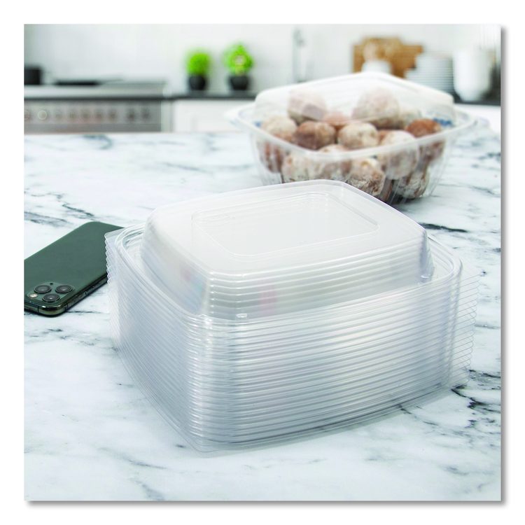 ClearPac Clear Container Lids, Dome, 6.5 x 7.5, Clear, Plastic, 63/Pack, 8 Packs/Carton