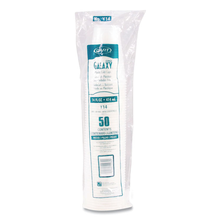 High-Impact Polystyrene Cold Cups, 14 oz, Plastic, Translucent, 50/Sleeve, 20 Sleeves/Carton