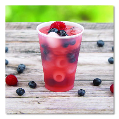 High-Impact Polystyrene Cold Cups, 14 oz, Plastic, Translucent, 50/Sleeve, 20 Sleeves/Carton