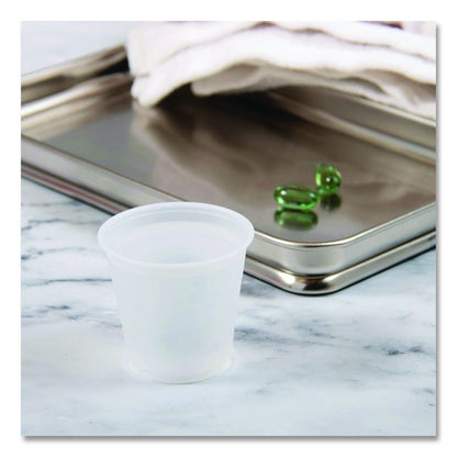 High-Impact Polystyrene Cold Cups, 3.5 oz, Plastic, Translucent, 100/Sleeve, 25 Sleeves/Carton